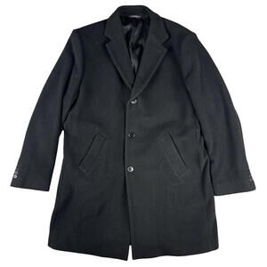 Lorne Mitchell Wool & Cashmere Blend Overcoat Black Size US 46